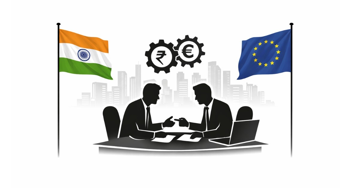 India EU Trade Talks 2026 meeting between Indian and European Union officials discussing trade agreements and export partnerships
