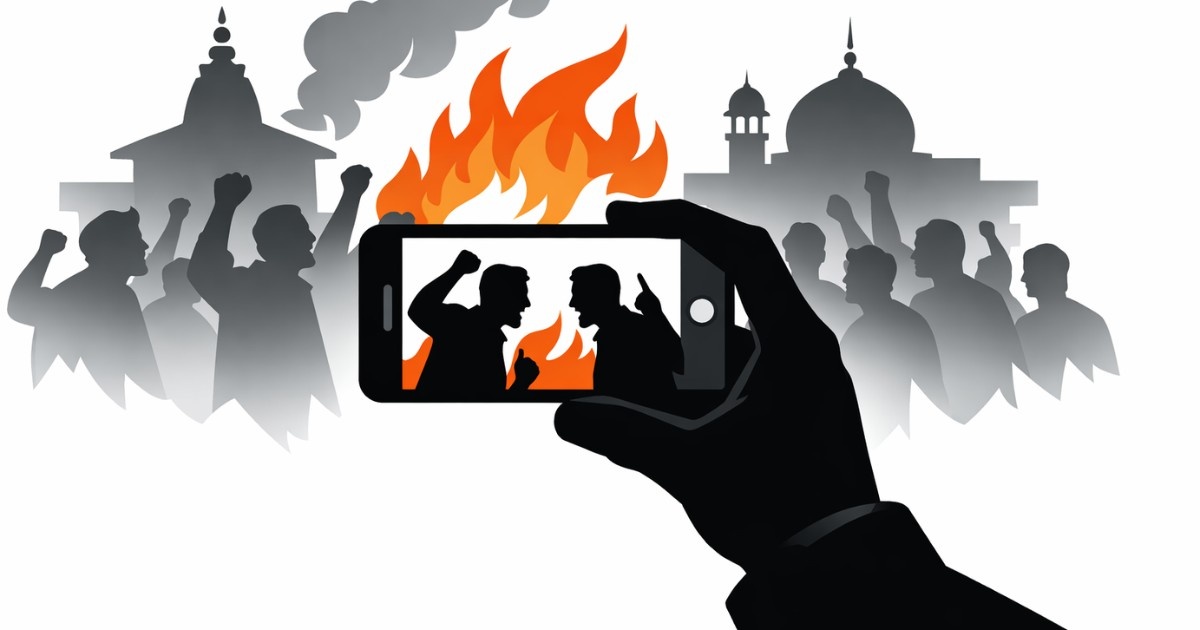 2026 Kotdwar Controversy editorial illustration showing a single symbolic figure in high-contrast minimalist vector style on a white background.