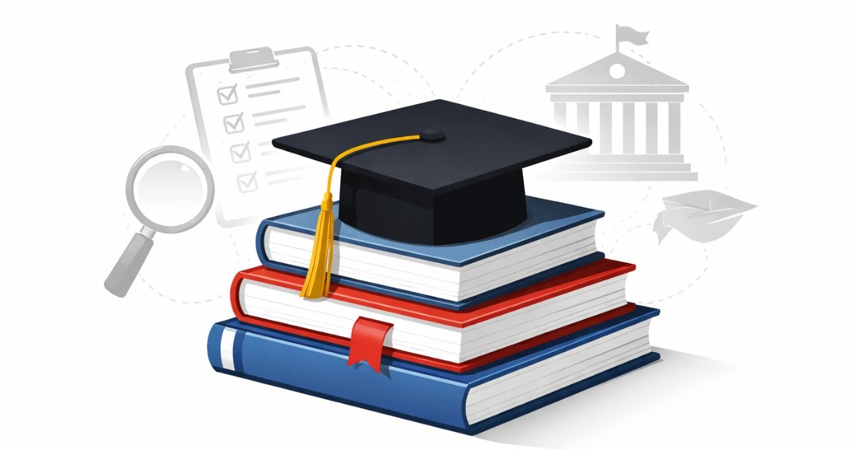 Top Entrance Exam Trends on Google Today represented by a minimal graduation cap illustration.