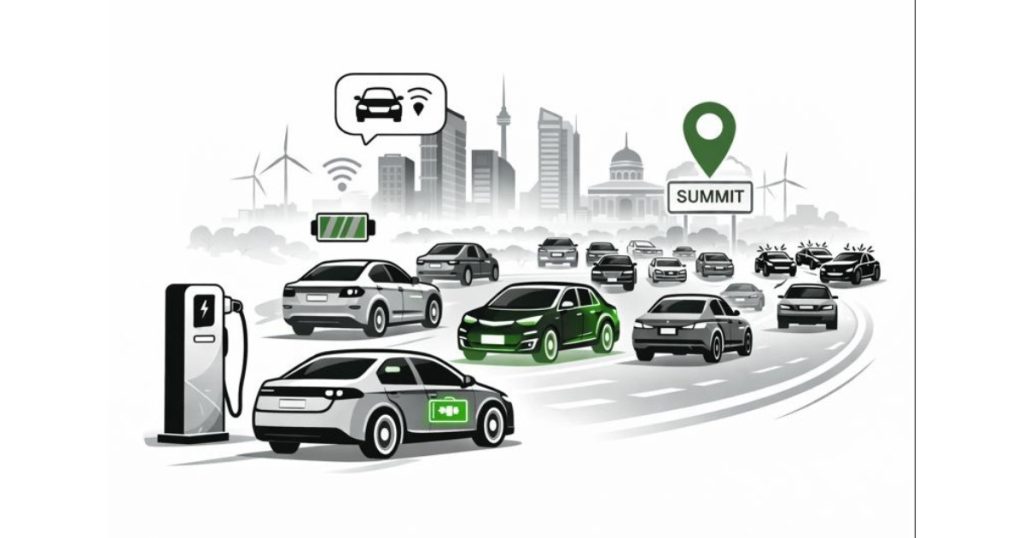 Auto Insights 2026 traffic and EV trends illustration.