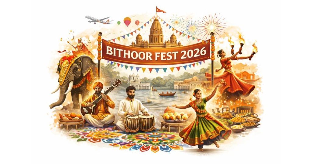 Vibrant Bithoor Fest 2026 cultural celebration illustration