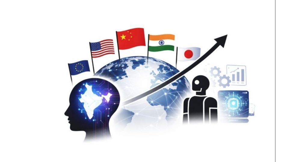 Global AI Leadership Shift highlighting countries competing in artificial intelligence innovation