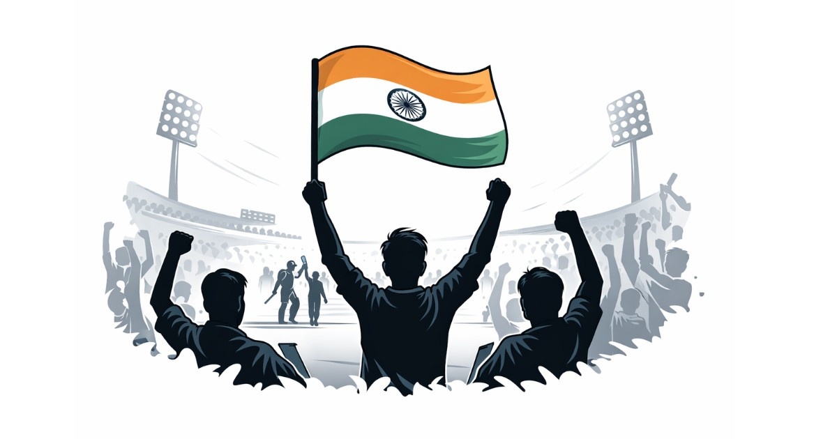 T20 World Cup Buzz as Indian cricket fans celebrate a big win in a packed stadium