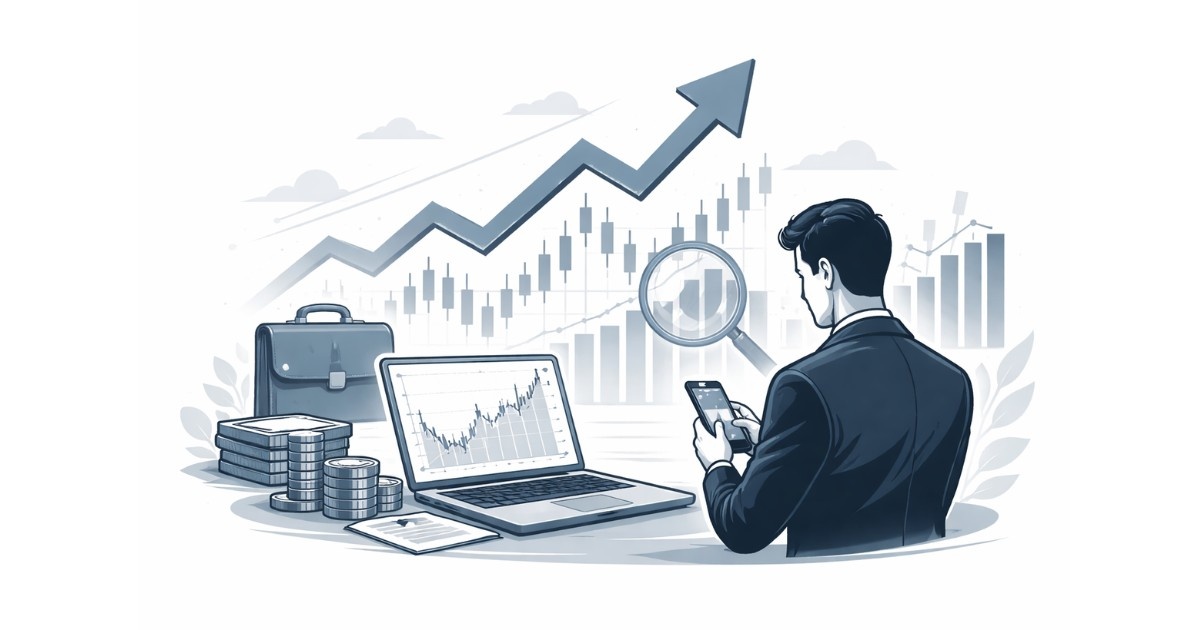 Stock Market Signals in India showing rising charts and investor market trends