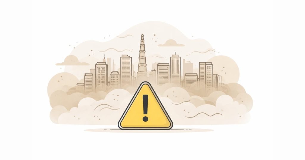 Delhi-NCR low visibility as dusty weather reduces clarity across city skyline