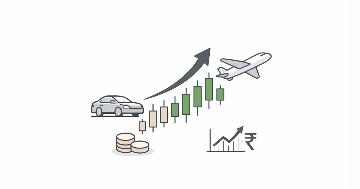 Sensex closes 600 points up with green upward stock market chart