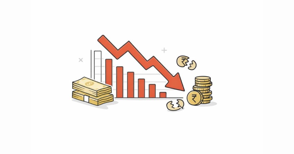 Stock market crash today Sensex Nifty fall