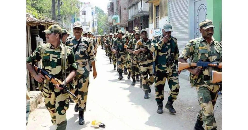 Paramilitary personnel on election duty in Murshidabad amid Election Commission action over Iftar event protocol violation