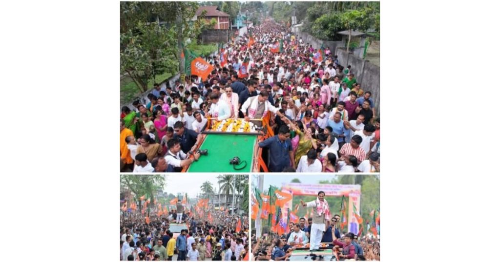 Assam Chief Minister Himanta Biswa Sarma addressing an election rally in Bihpuria