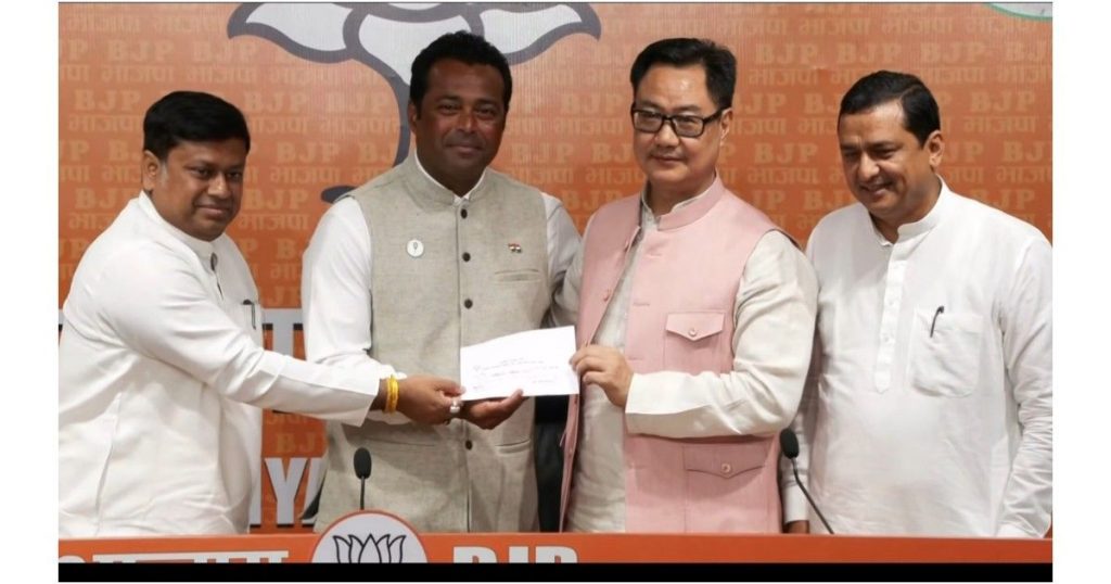 Leander Paes joining BJP at party headquarters in New Delhi