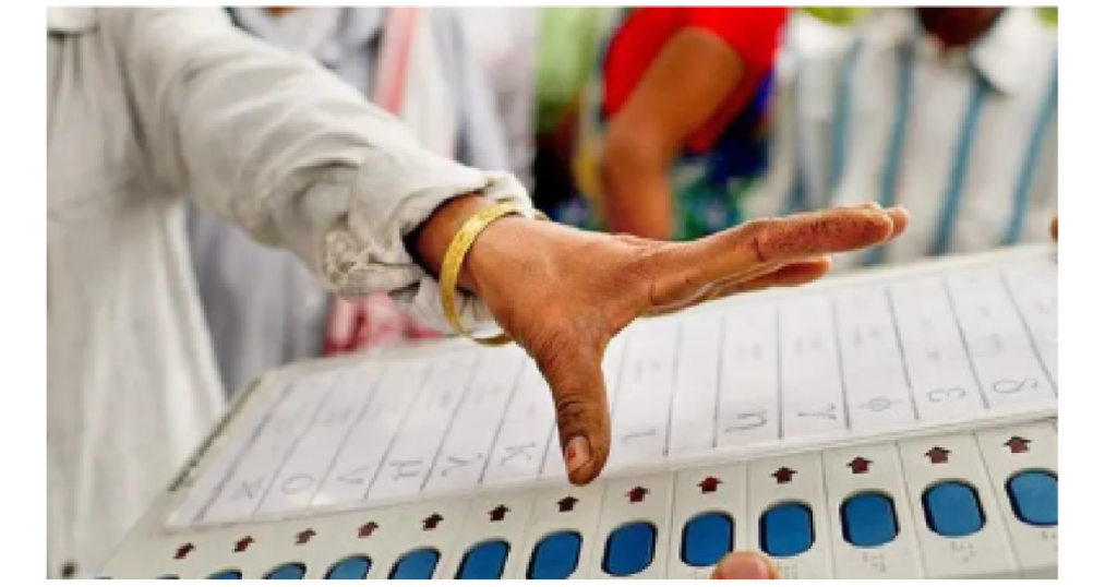 Voters standing in queue at polling booth during Bengal elections