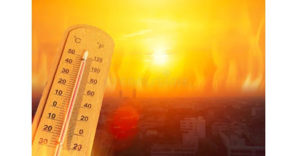 High temperature heatwave conditions in Vidarbha region Maharashtra