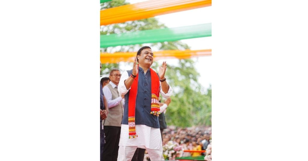 2026 elections CM Himanta Biswa Sarma campaigning for BJP candidate Jitu Goswami