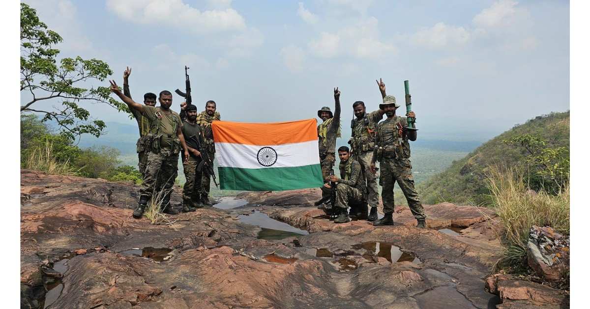 CRPF personnel paying tribute at memorial on Valour Day in India