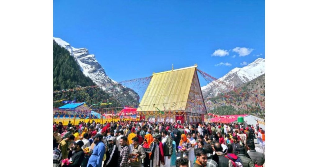 Devotees at Machail Mata Shrine in Kishtwar during yatra 2026