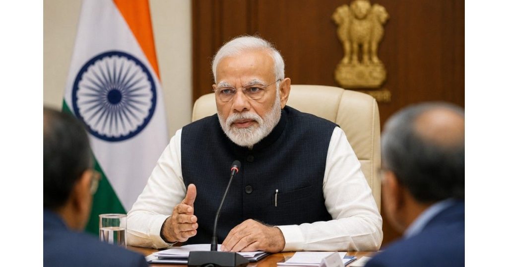 PM Modi meeting with senior ministers during high-level governance reform discussion in New Delhi