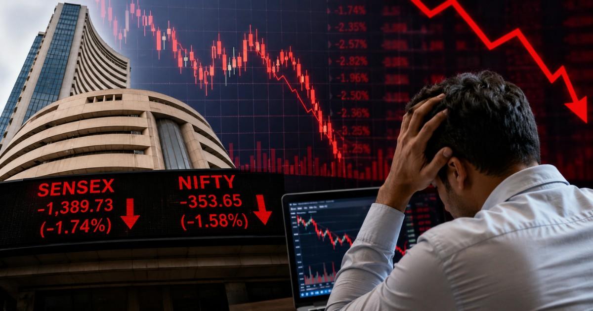 Sensex and Nifty volatility stock market crash concerns displayed on trading screen