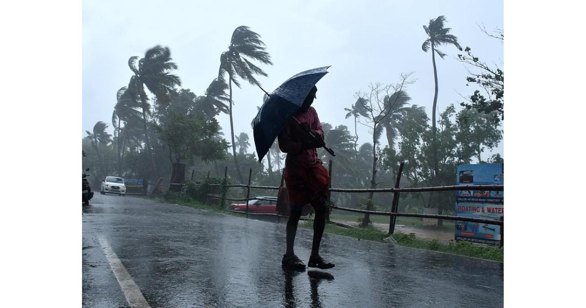 Rainfall in Kerala streets during monsoon
