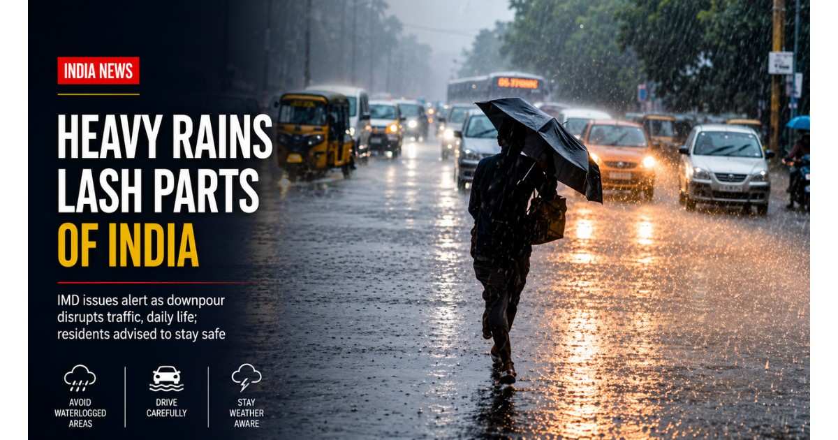 Heavy rainfall and cloudy weather conditions in Kerala