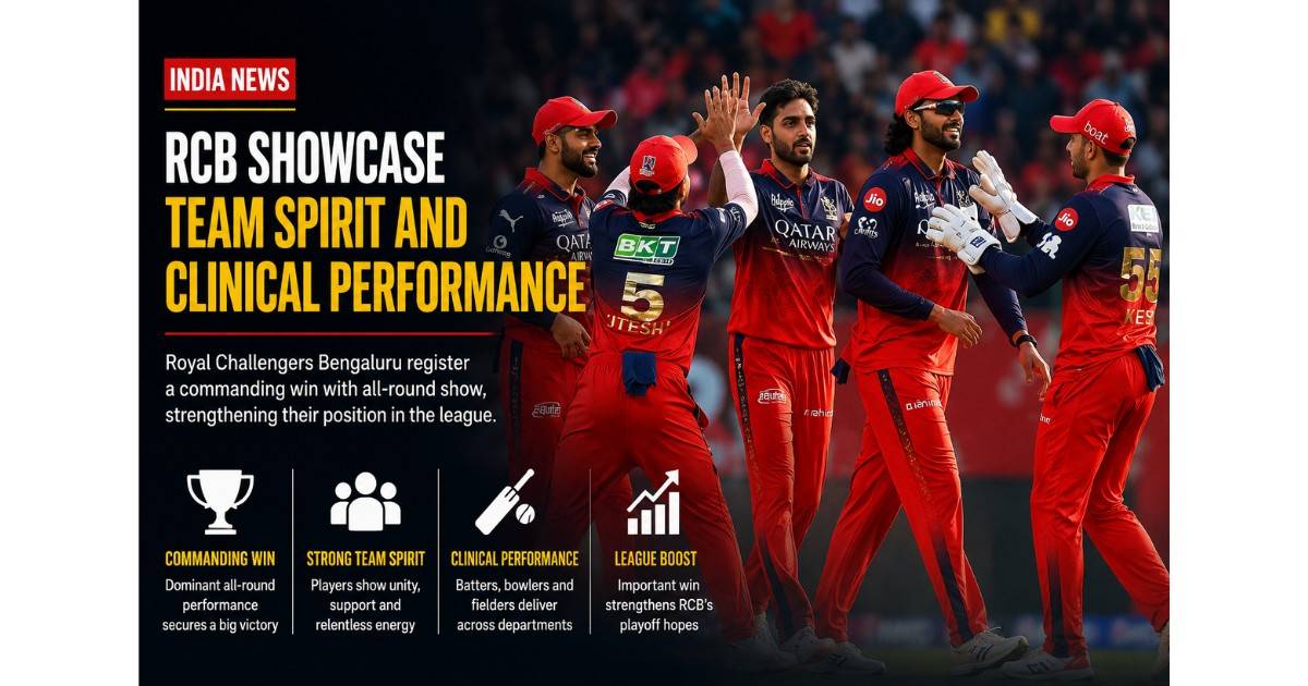 Royal Challengers Bengaluru players celebrating IPL 2026 playoff qualification