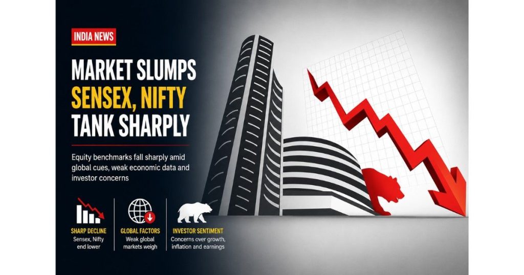 Traders monitor falling Sensex and Nifty during weak stock market session