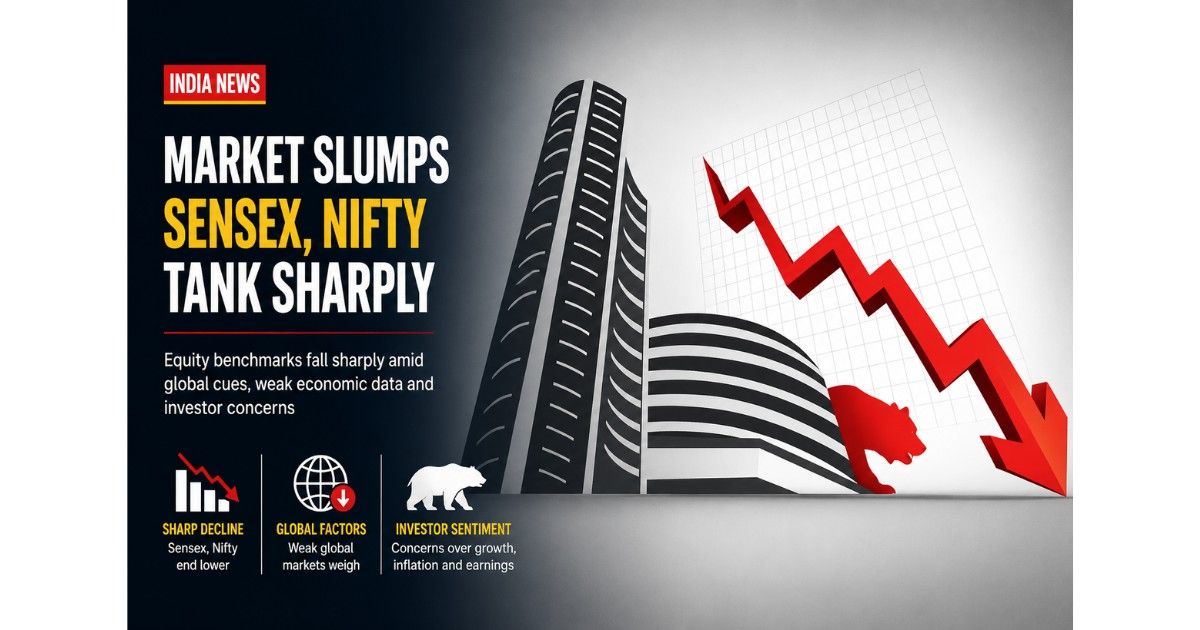 Traders monitor falling Sensex and Nifty during weak stock market session