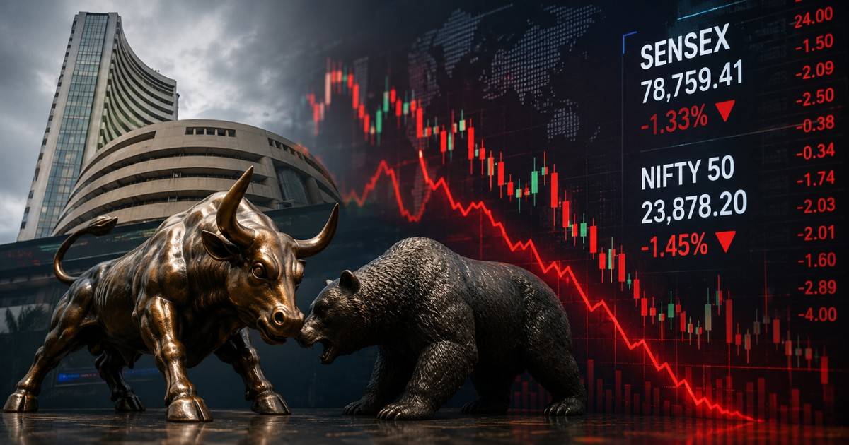 Stock market today showing Sensex and Nifty fluctuations on trading screens as investors monitor volatility