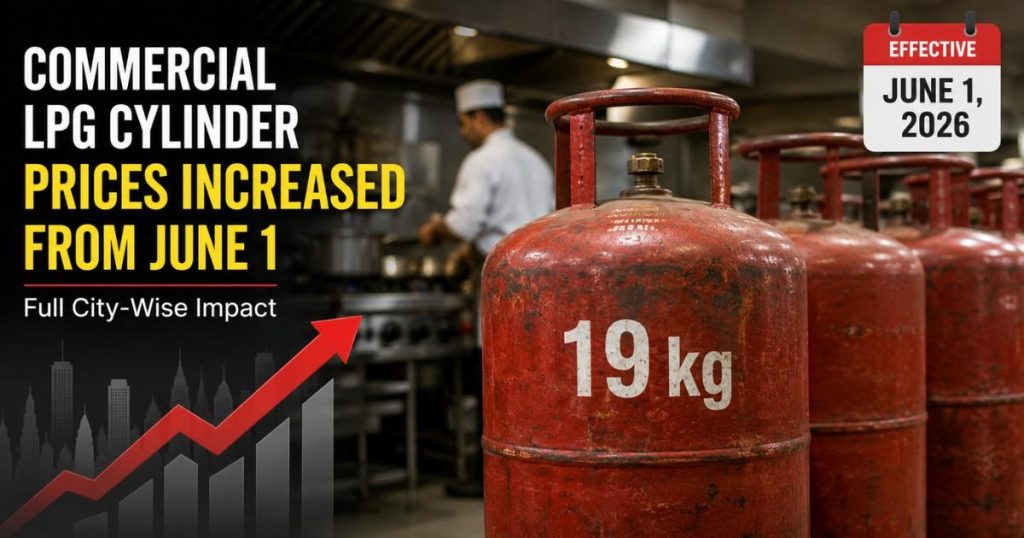 Commercial LPG cylinder price hike in India from June 1 2026