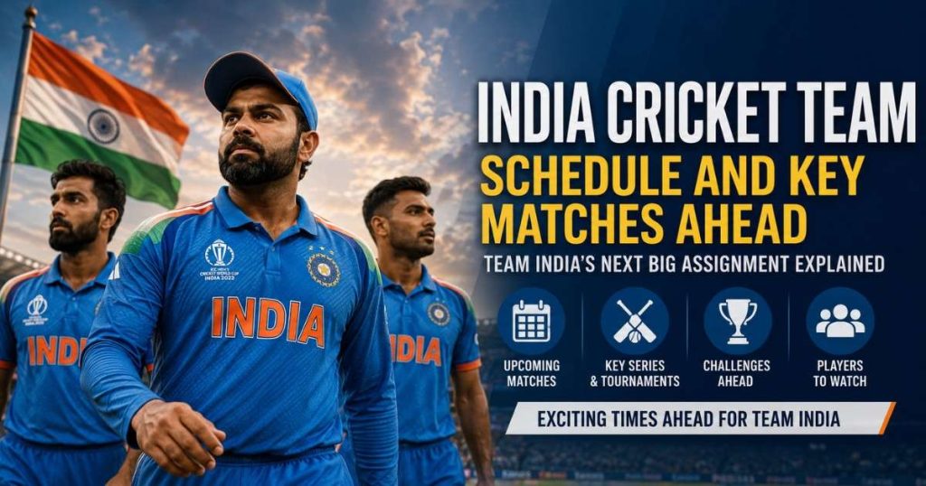 India Cricket Team Schedule and Key Matches Ahead featuring Team India players preparing for upcoming international matches